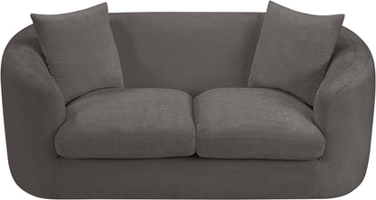 Gianna Grey Chenille Fabric Loveseat