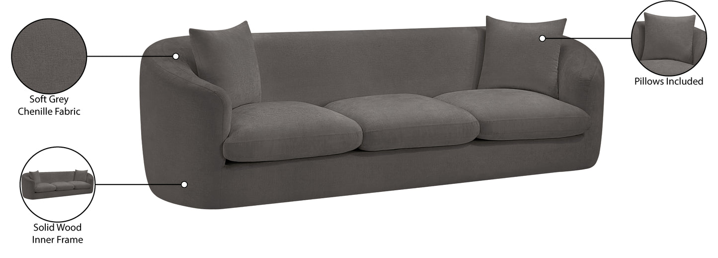 gianna grey chenille fabric sofa