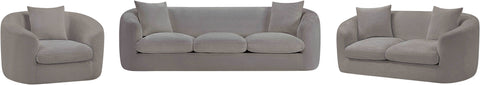 Giselle 92.5" Grey Chenille Fabric Upholstered Sofa, 1 Piece