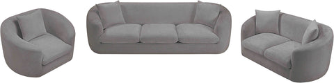 Giselle 92.5" Grey Chenille Fabric Upholstered Sofa, 1 Piece