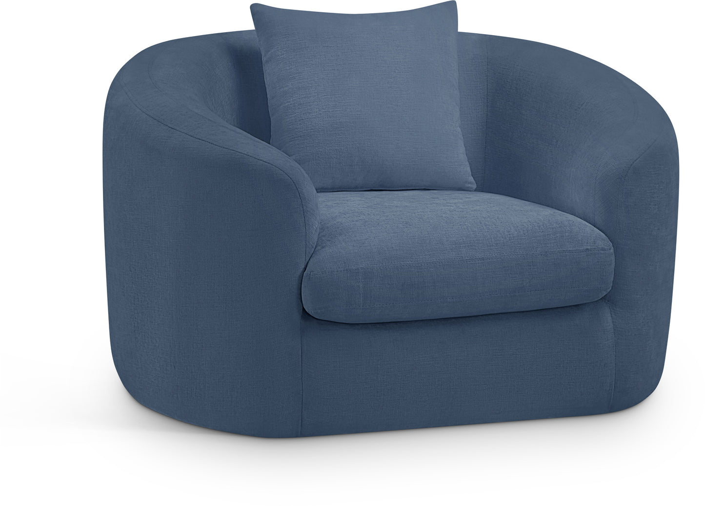 gianna light blue chenille fabric chair