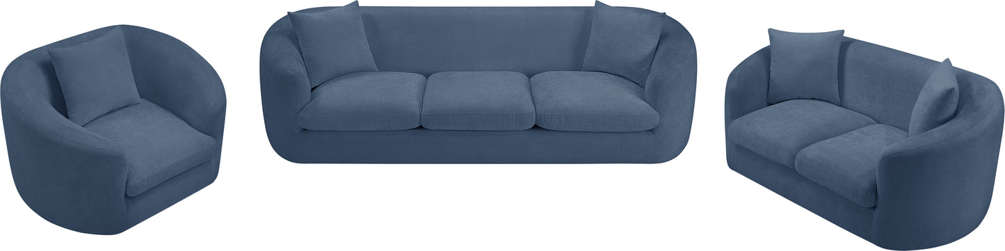 gianna light blue chenille fabric loveseat