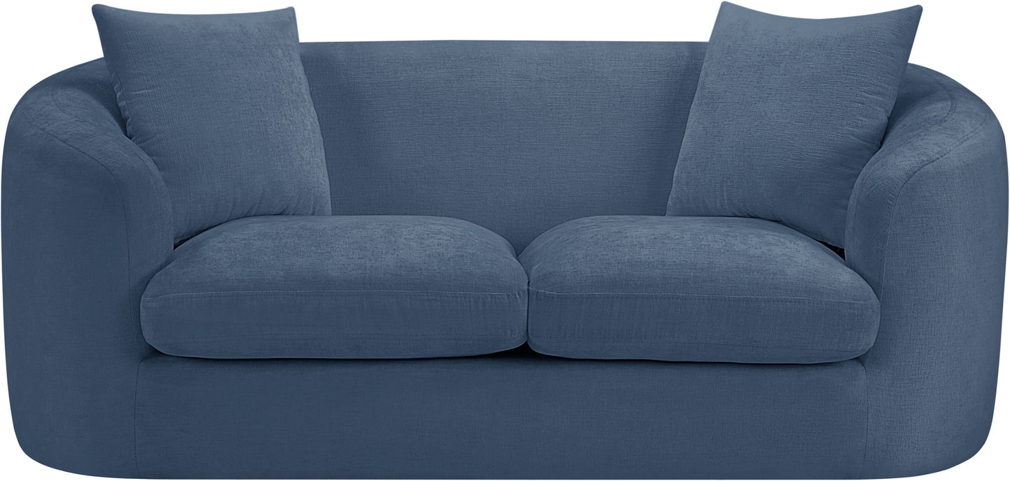 gianna light blue chenille fabric loveseat