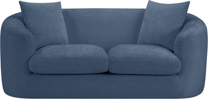 Gianna Light Blue Chenille Fabric Loveseat