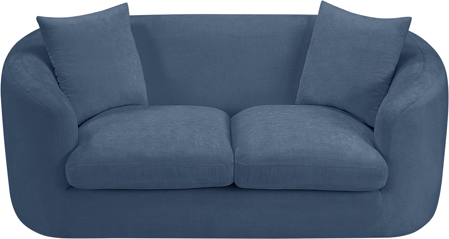 gianna light blue chenille fabric loveseat