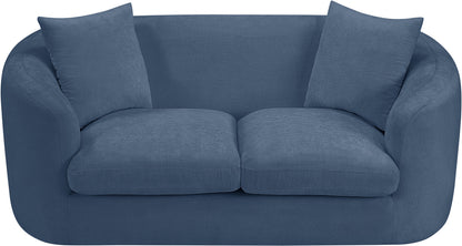 Gianna Light Blue Chenille Fabric Loveseat