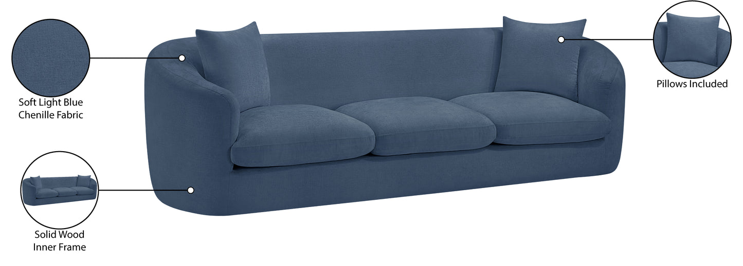 gianna light blue chenille fabric sofa