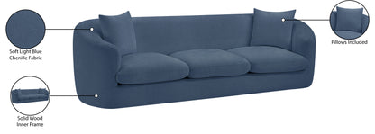 Gianna Light Blue Chenille Fabric Sofa