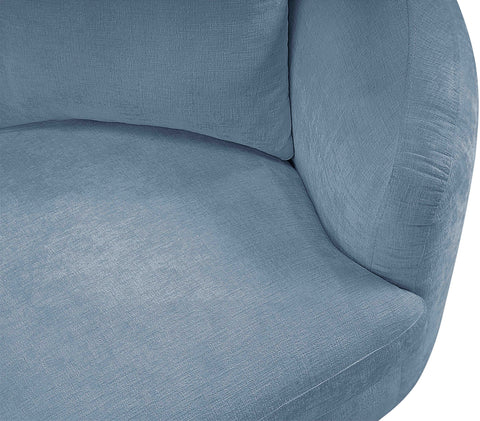 Giselle 92.5" Light Blue Chenille Fabric Upholstered Sofa, 1 Piece