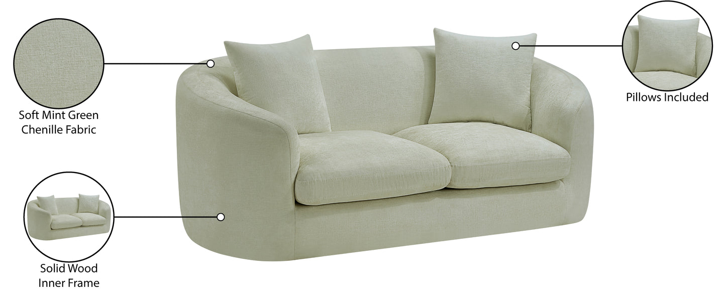 gianna mint chenille fabric loveseat