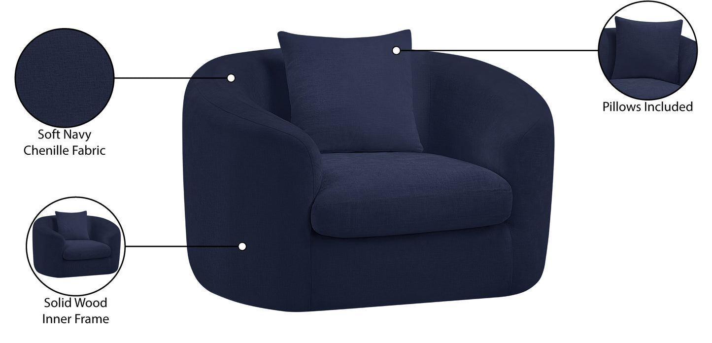 gianna navy chenille fabric chair