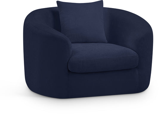 Gianna Navy Chenille Fabric Chair