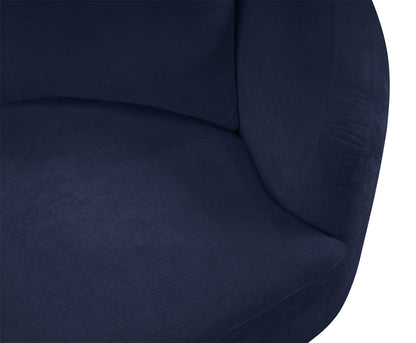 Gianna Navy Chenille Fabric Chair