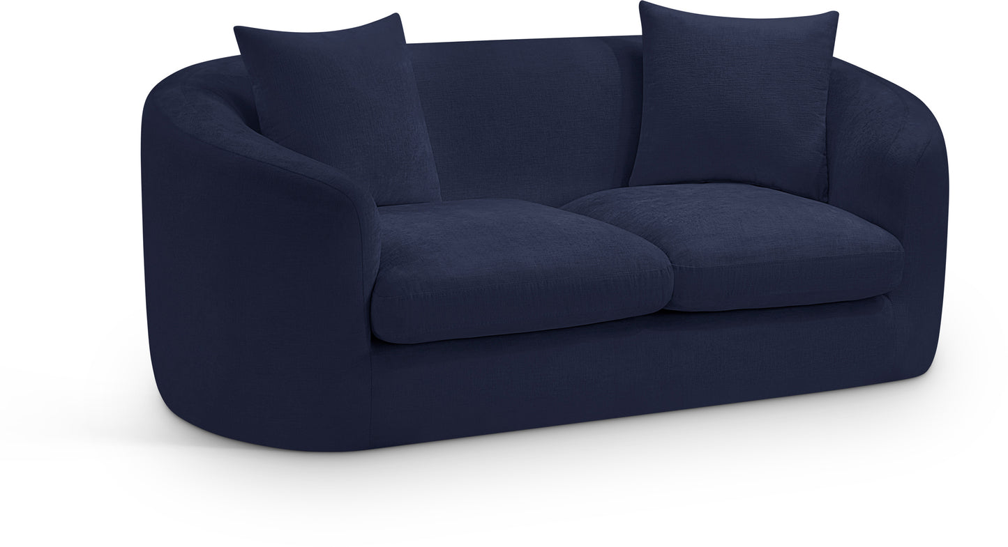 gianna navy chenille fabric loveseat