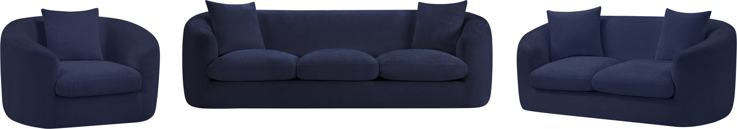 gianna navy chenille fabric loveseat