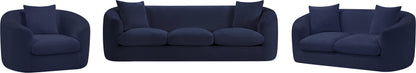 Gianna Navy Chenille Fabric Loveseat