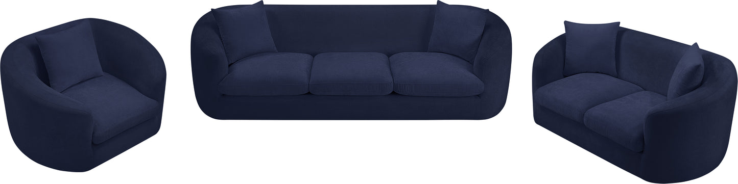 gianna navy chenille fabric loveseat