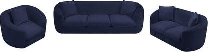 Gianna Navy Chenille Fabric Loveseat