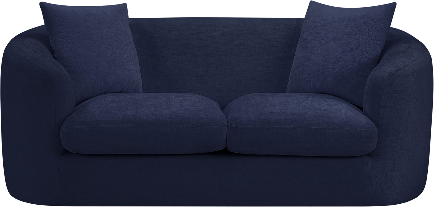 gianna navy chenille fabric loveseat