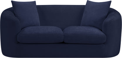 Gianna Navy Chenille Fabric Loveseat