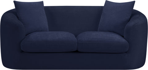 Gianna Navy Chenille Fabric Loveseat
