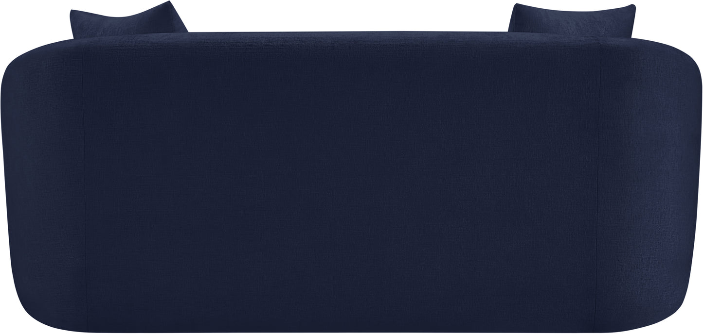 gianna navy chenille fabric loveseat