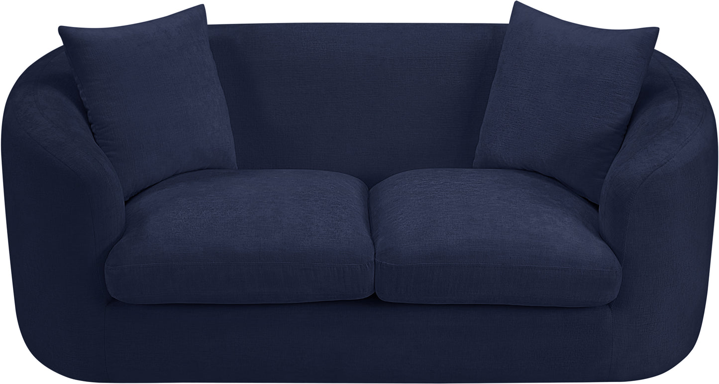 gianna navy chenille fabric loveseat