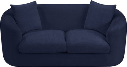 Gianna Navy Chenille Fabric Loveseat