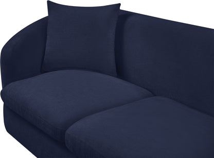 Gianna Navy Chenille Fabric Loveseat