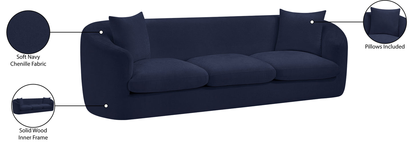 gianna navy chenille fabric sofa