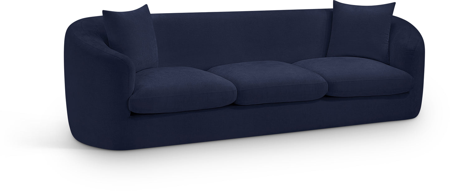 gianna navy chenille fabric sofa