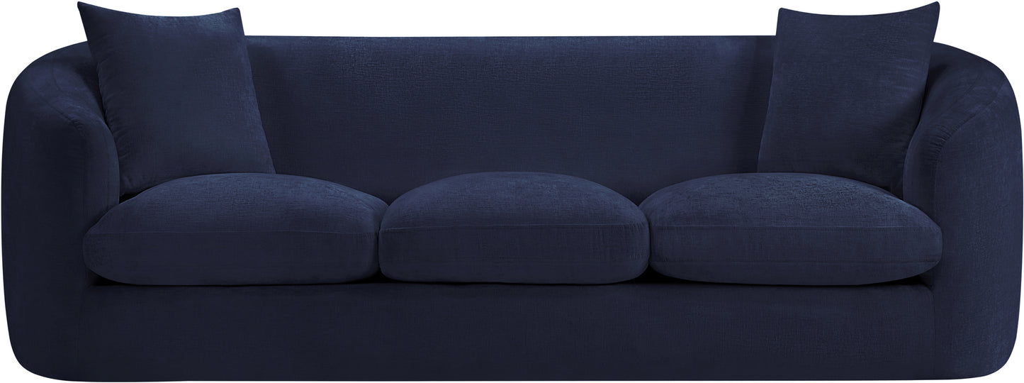 gianna navy chenille fabric sofa