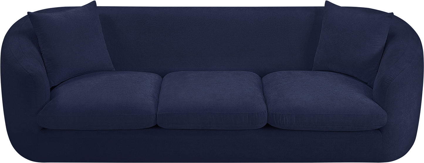 gianna navy chenille fabric sofa