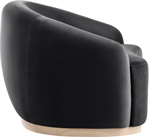 Selene Black Velvet Upholstered Chair, 1 Piece