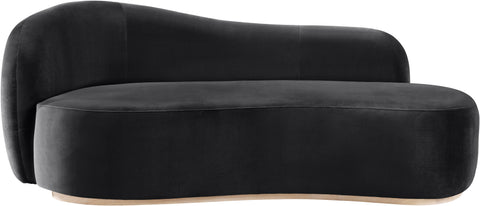 Selene Black Velvet Upholstered Chaise, 1 Piece