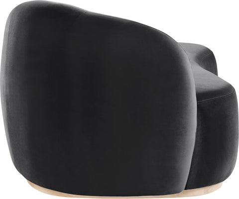 Selene Black Velvet Upholstered Chaise, 1 Piece