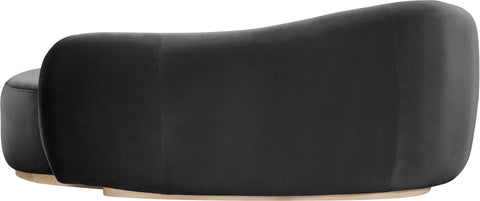 Selene Black Velvet Upholstered Chaise, 1 Piece