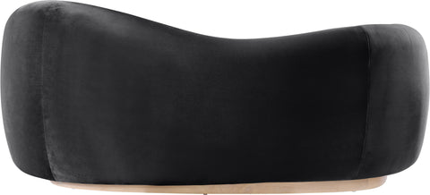Selene 72.5" Black Velvet Upholstered Loveseat, 1 Piece