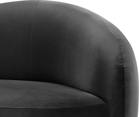 Selene 72.5" Black Velvet Upholstered Loveseat, 1 Piece