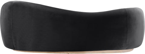 Selene 92.5" Black Velvet Upholstered Sofa, 1 Piece