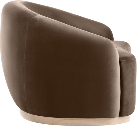 Selene Brown Velvet Upholstered Chair, 1 Piece