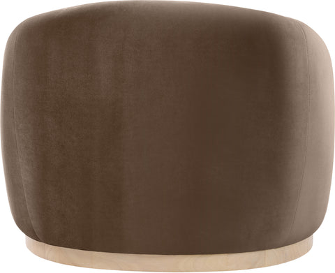 Selene Brown Velvet Upholstered Chair, 1 Piece