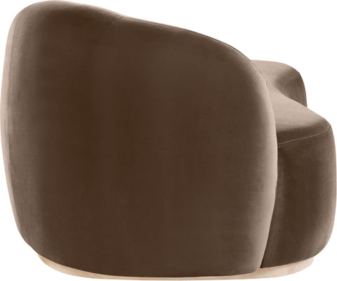 Selene Brown Velvet Upholstered Chaise, 1 Piece
