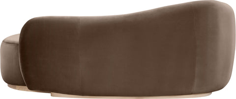Selene Brown Velvet Upholstered Chaise, 1 Piece