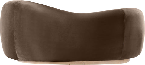 Selene 72.5" Brown Velvet Upholstered Loveseat, 1 Piece