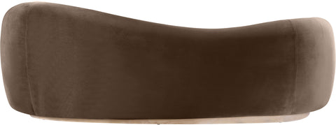 Selene 92.5" Brown Velvet Upholstered Sofa, 1 Piece