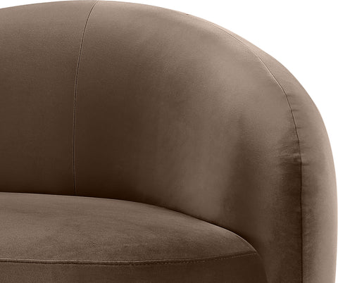 Selene 92.5" Brown Velvet Upholstered Sofa, 1 Piece