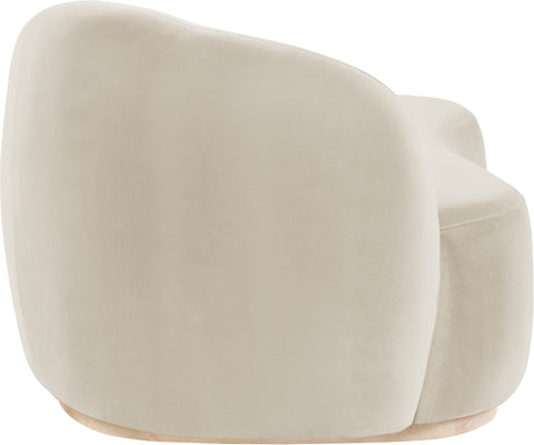Selene Cream Velvet Upholstered Chaise, 1 Piece
