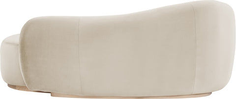 Selene Cream Velvet Upholstered Chaise, 1 Piece
