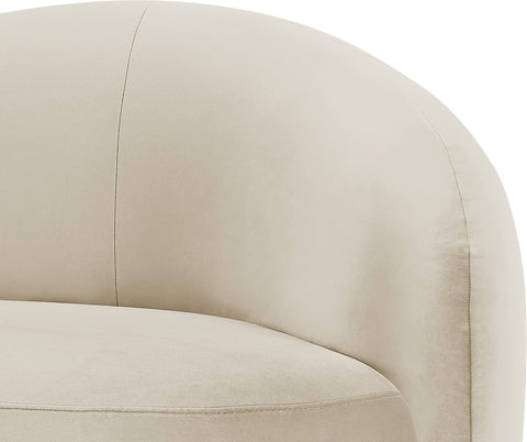 Selene Cream Velvet Upholstered Chaise, 1 Piece